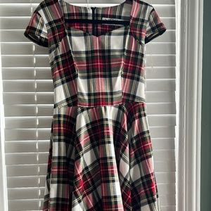 Red & Green Plaid Swing Dress - size S